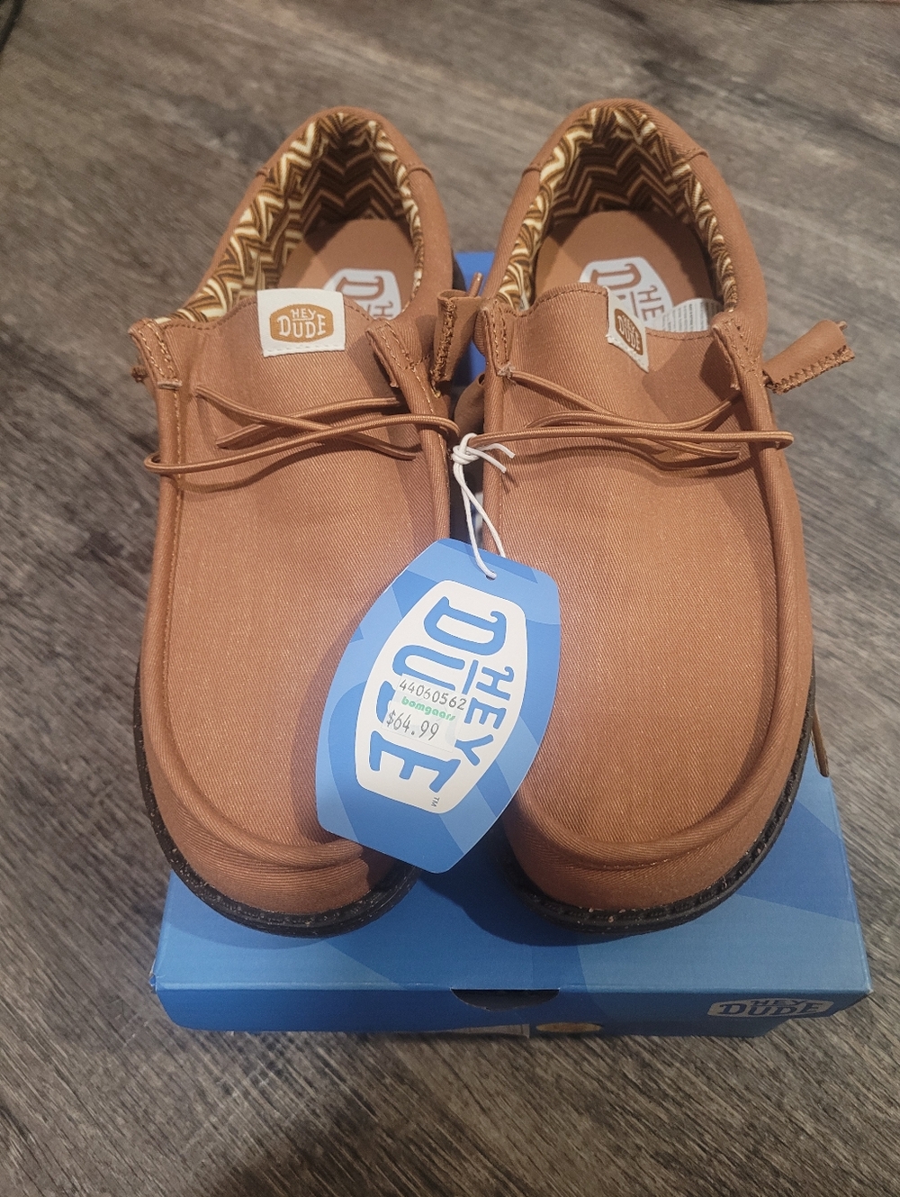 Hey Dude Men's Size 9 Canvas Slip-On Loafers, Shade Nut